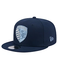 New Era Men's Navy Sporting Kansas City 2024 Jersey Hook 9FIFTY Snapback Hat