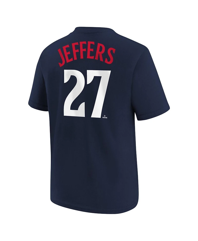 Nike Big Boys and Girls Ryan Jeffers Navy Minnesota Twins Name Number T-Shirt