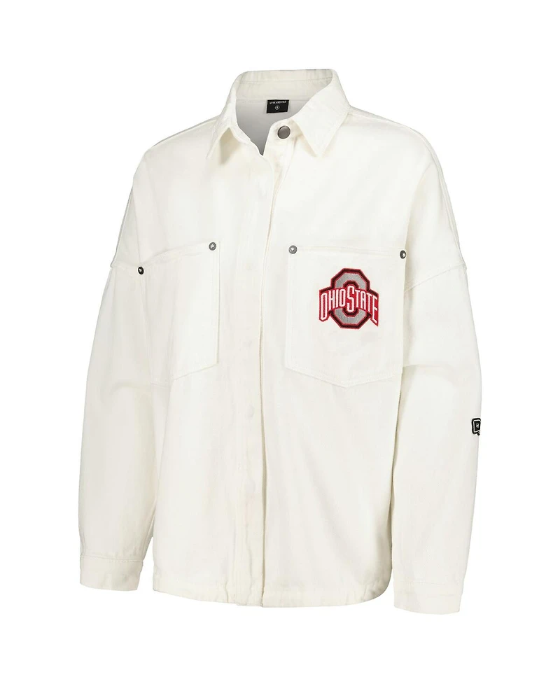 Hype and Vice Women's White Ohio State Buckeyes Multi-Hit Hometown Full-Snap Jacket