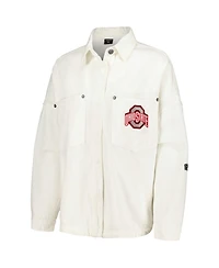 Hype and Vice Women's White Ohio State Buckeyes Multi-Hit Hometown Full-Snap Jacket