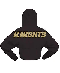 Spirit Jersey Women's Black Ucf Knights Oversized Cropped Pullover Hoodie
