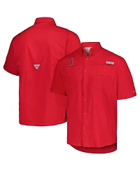 Columbia Men's Red Los Angeles Angels Tamiami Omni-Shade Button-Down Shirt