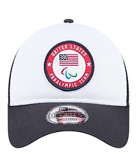 New Era Men's Navy U.s. Paralympics Color Block A-Frame Trucker 9FORTY Adjustable Hat