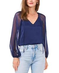 1.state Women's Chiffon-Sleeve V-Neck Blouse