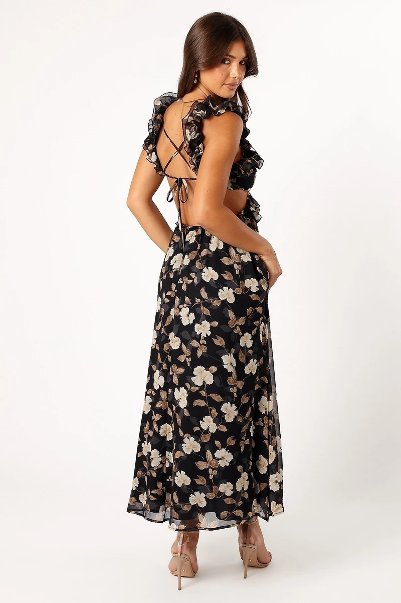 Petal and Pup Women's Lucah Frill Shoulder Maxi Dress