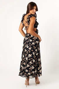 Petal and Pup Women's Lucah Frill Shoulder Maxi Dress