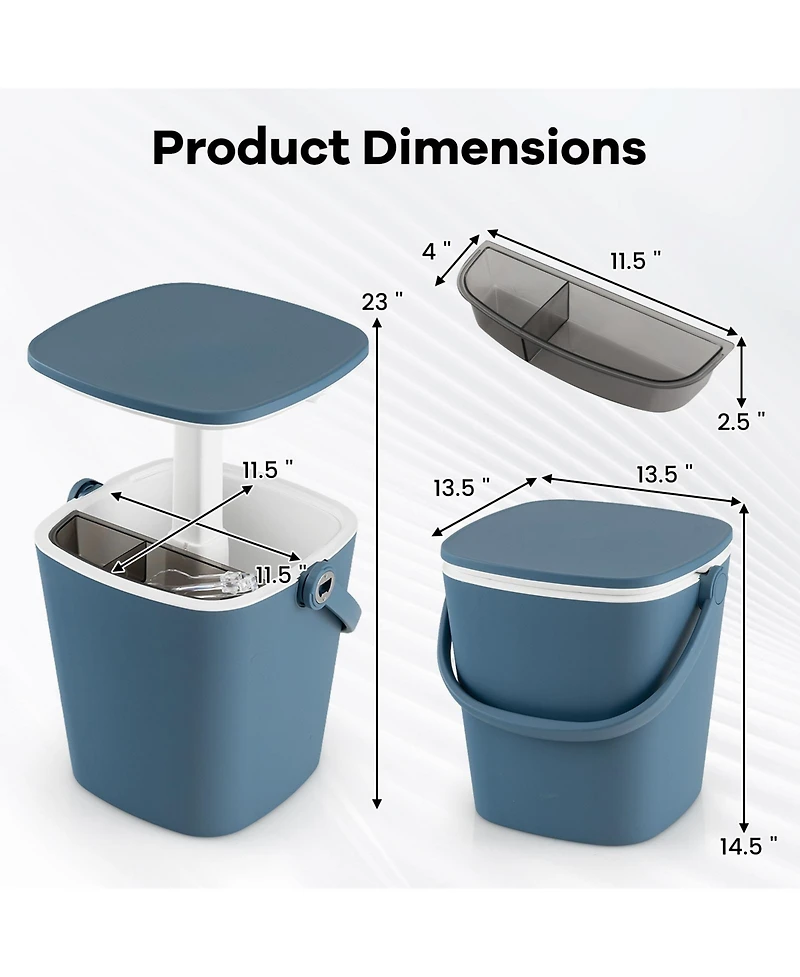 Slickblue 3-in-1 Portable Cooler Bar Table with Bottle Opener and Lift Top Lid for Camping Poolside