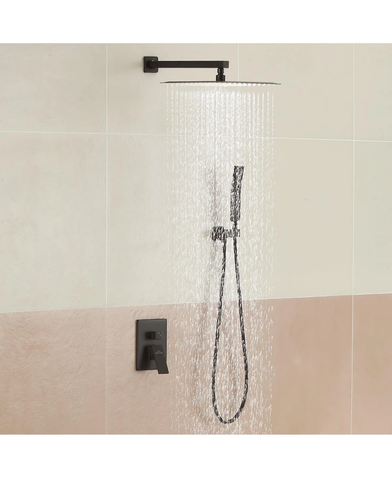Boyel Living 1-Spray Patterns with 2.5 Gpm 12 in. Wall Mount Dual Shower Heads with Pressure Balance Valve