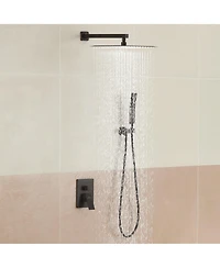Boyel Living 1-Spray Patterns with 2.5 Gpm 12 in. Wall Mount Dual Shower Heads with Pressure Balance Valve