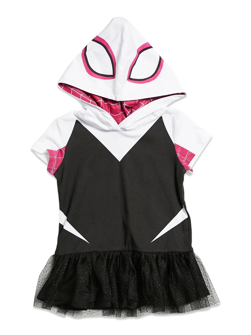 Spider-Man Little Girls Marvel Cosplay T-Shirt Dress and Leggings Outfit Set
