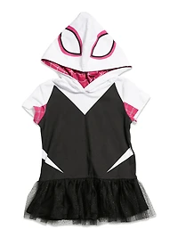Spider-Man Little Girls Marvel Cosplay T-Shirt Dress and Leggings Outfit Set