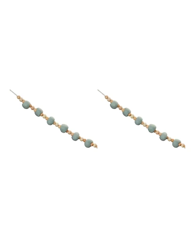Wood Beaded String Garland for Rustic Home Deco (Set of 2)