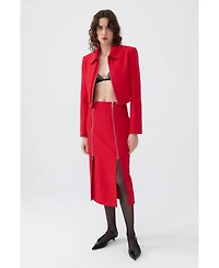 Nocturne Women's Pencil Skirt with Zipper Design