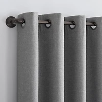 Cayden Grid Texture Draft Shield Fleece Insulated 100% Blackout Grommet Curtain Panel