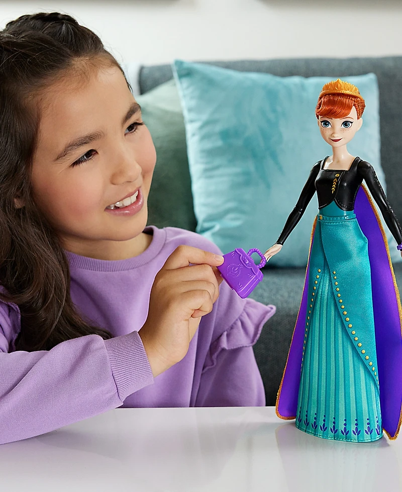 Disney Frozen Spin Reveal Anna Fashion Doll Accessories with 11 Surprises