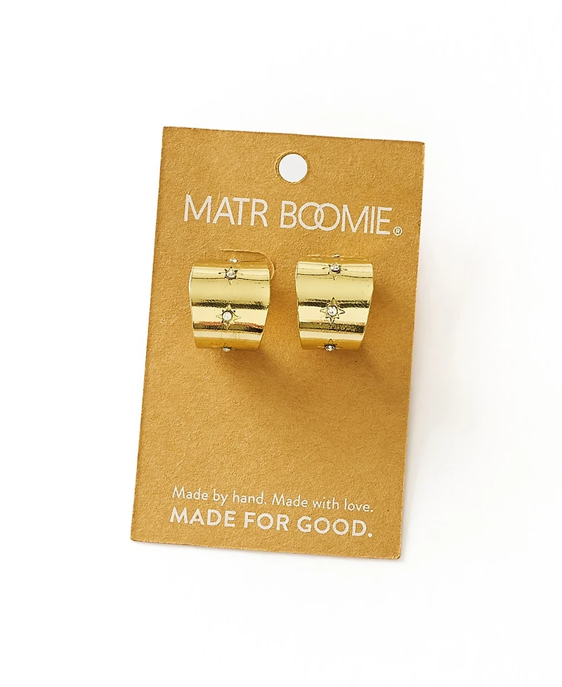 Matr Boomie Sitara Starry Studded Round Hoop Earrings