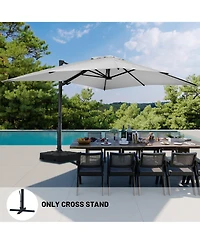 Boyel Living 10x13 ft. 360° Rotation Square Cantilever Patio Umbrella with Led Light