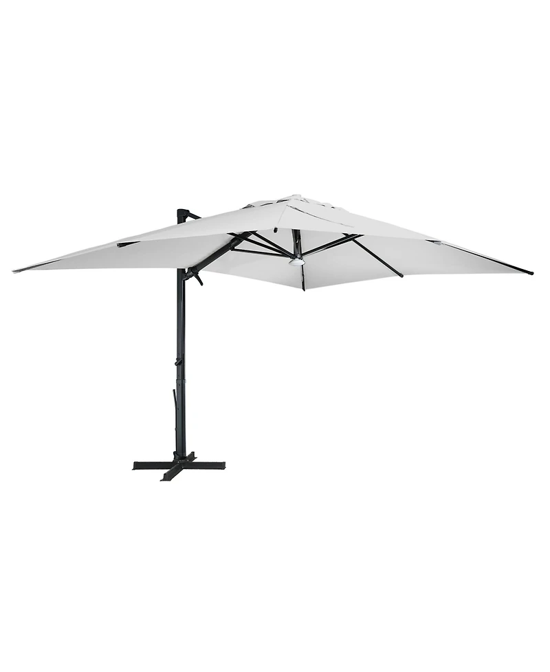 Boyel Living 10x13 ft. 360 B0; Rotation Square Cantilever Patio Umbrella with Bluetooth Speaker and Led Light