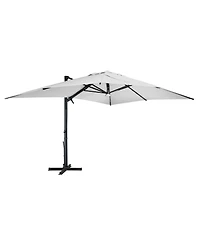 Boyel Living 10x13 ft. 360 B0; Rotation Square Cantilever Patio Umbrella with Bluetooth Speaker and Led Light