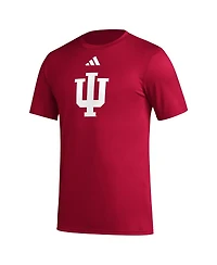 Adidas Men's Crimson Indiana Hoosiers Primary Locker Logo Pre-Game Aeroready T-Shirt