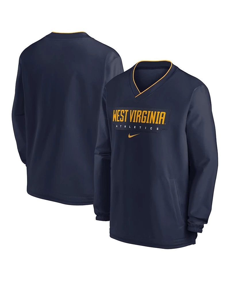 Nike Men's Navy West Virginia Mountaineers 2024 Sideline Pullover Windshirt