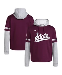 Adidas Men's Maroon Mississippi State Bulldogs Pullover Baseball Jersey Hoodie