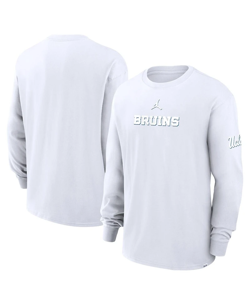 Jordan Men's White Ucla Bruins 2-Hit Statement Max9 Long Sleeve T-Shirt