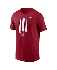 Nike Men's Crimson Alabama Crimson Tide Campus State Shape T-Shirt