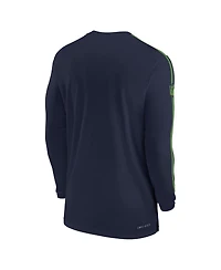 Nike Men's College Navy Seattle Seahawks Sideline Coach Uv Performance Long Sleeve T-Shirt