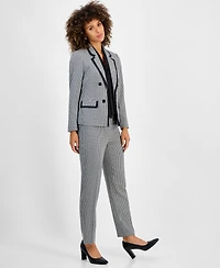 Kasper Women's Faux Double-Breasted Houndstooth Blazer, Regular & Petite