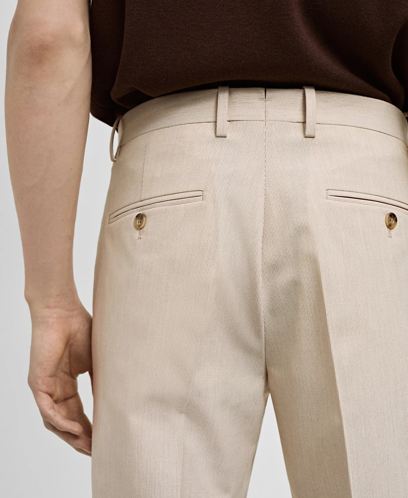 Mango Men's Stretch Fabric Slim-Fit Suit Pants
