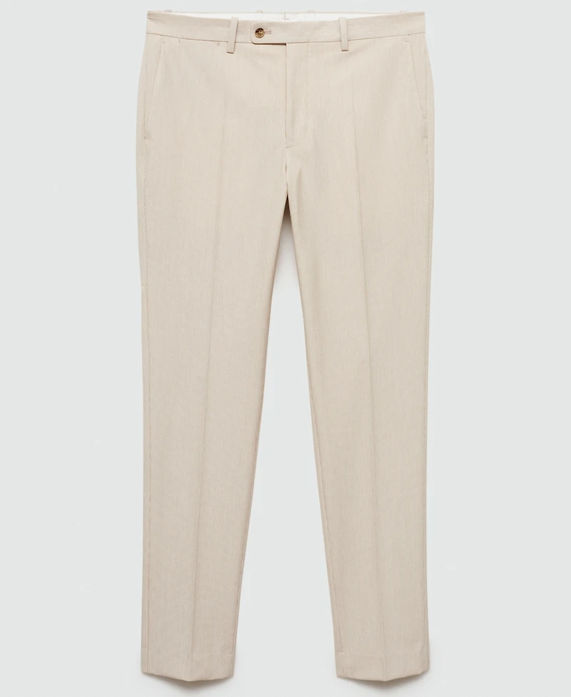 Mango Men's Stretch Fabric Slim-Fit Suit Pants