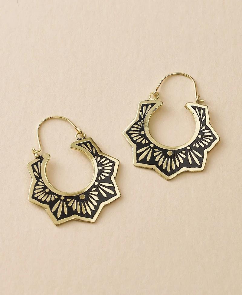 Matr Boomie Nisha Lotus Hoop Earrings