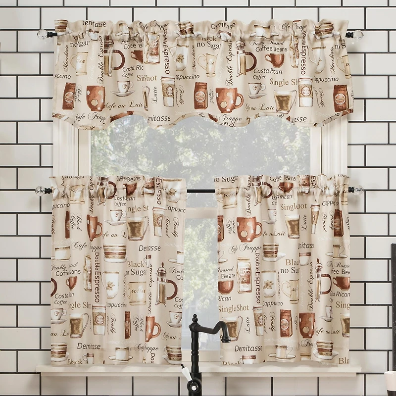 Bristol Coffee Shop Semi-Sheer Rod Pocket Kitchen Curtain Valance
