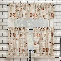 Bristol Coffee Shop Semi-Sheer Rod Pocket Kitchen Curtain Valance