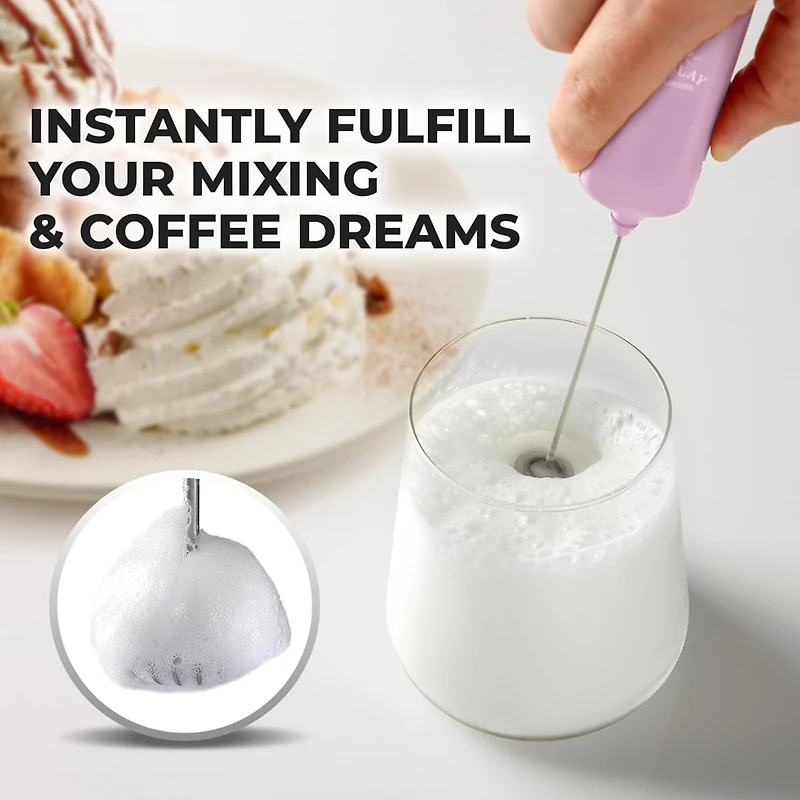 Powerful Mini Milk Frother Handheld - Electric Hand Mixer