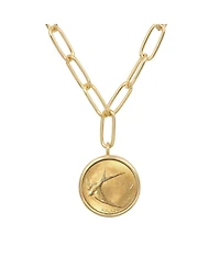 American Coin Treasures 17026 21 in. Barn Swallow Slovenia Coin Gold tone Paper Clip Necklace, Gold