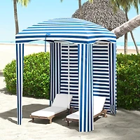 Outsunny Beach Cabana Umbrella with Bag, Windows, Stripe