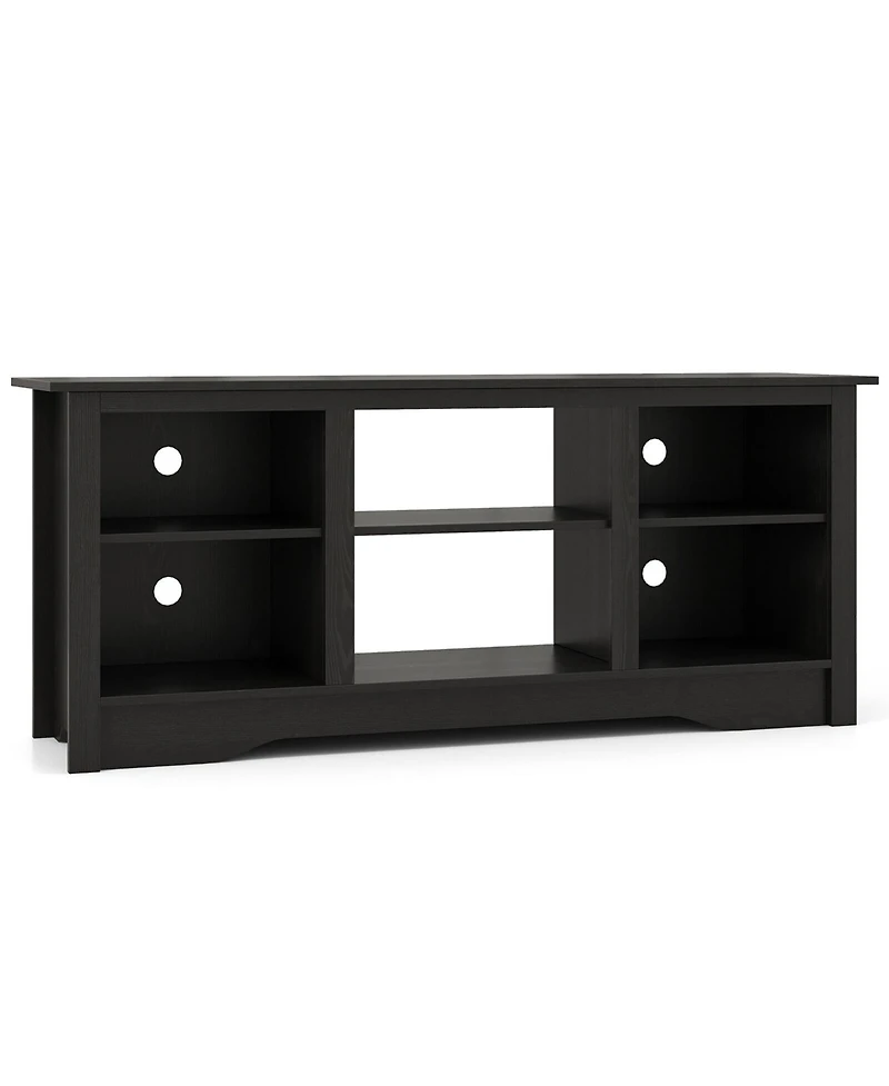 Gymax 58'' Tv Stand Entertainment Center w/ 3-Adjustable Shelves for 65'' Tv Black
