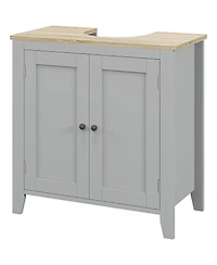 kleankin Pedestal Sink Cabinet, Bathroom Vanity Cabinet with U-Shape