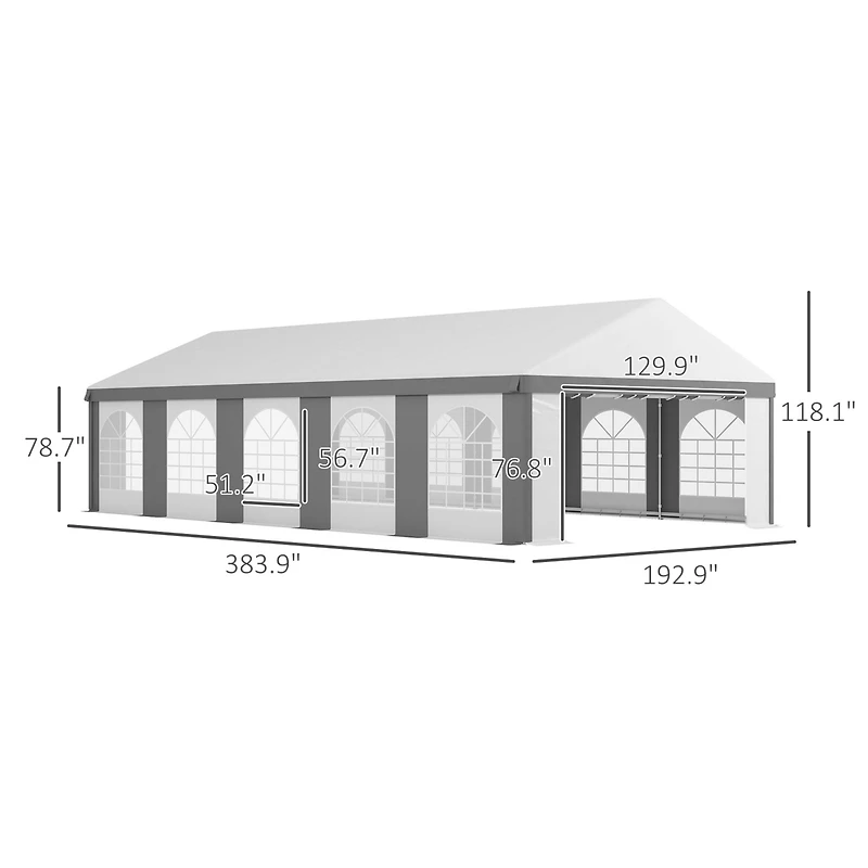 Outsunny 16' x 32' Heavy-duty Large Wedding Tent with Sidewalls