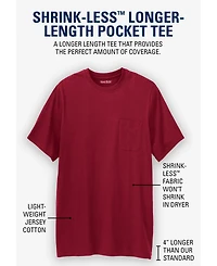 KingSize Big & Tall Shrink-Less Lightweight Longer-Length Crewneck Pocket T-Shirt