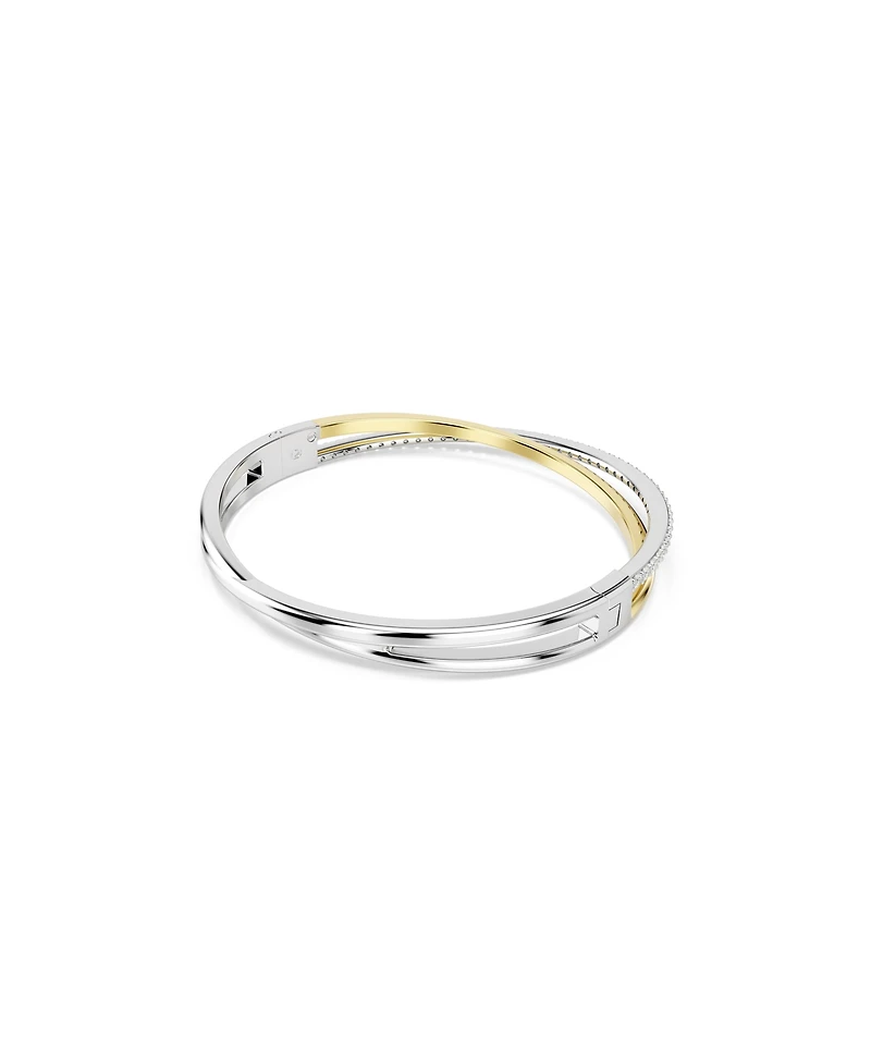 Swarovski Round Cut White Mixed Metal Finish Hyperbola Bangle