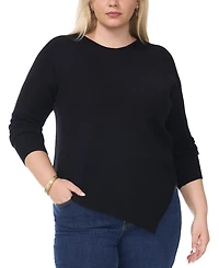 Vince Camuto Plus Asymmetric-Hem Sweater