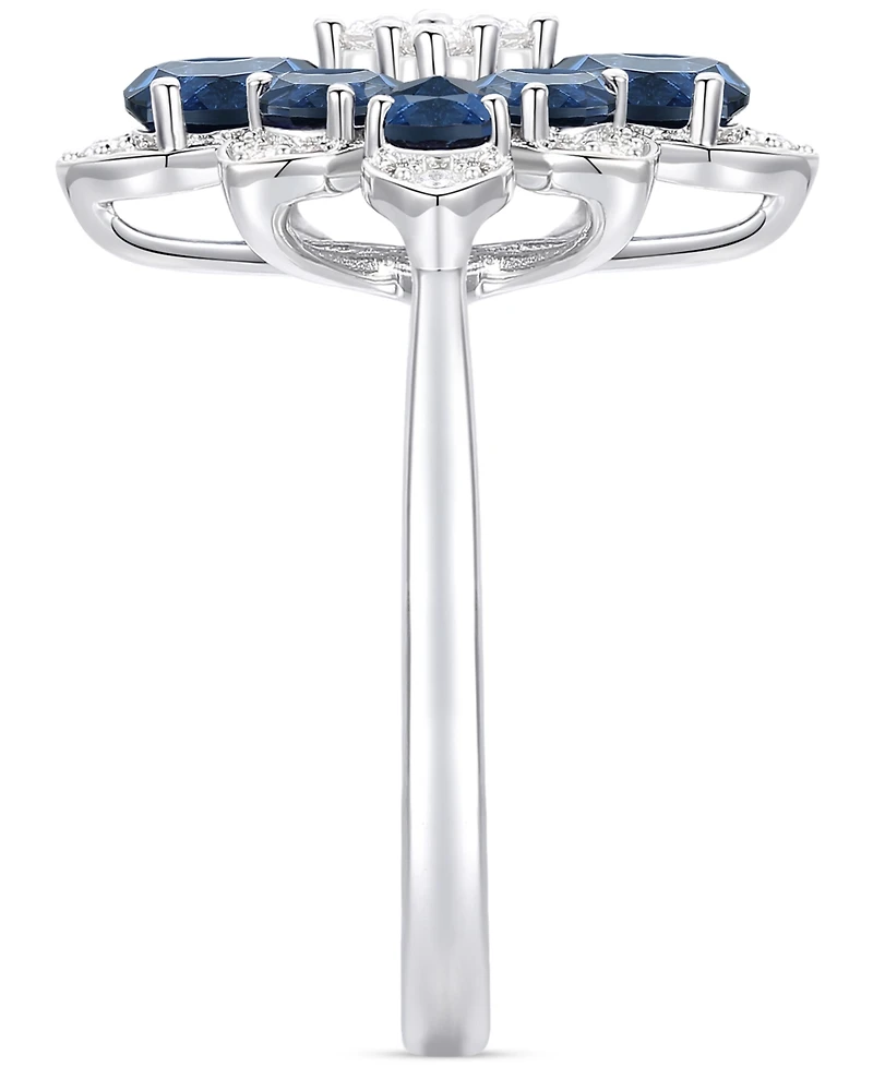 Emerald (1-3/4 ct. t.w.) & Diamond (1/4 Pear Flower Ring 14k Gold (Also Ruby Sapphire)