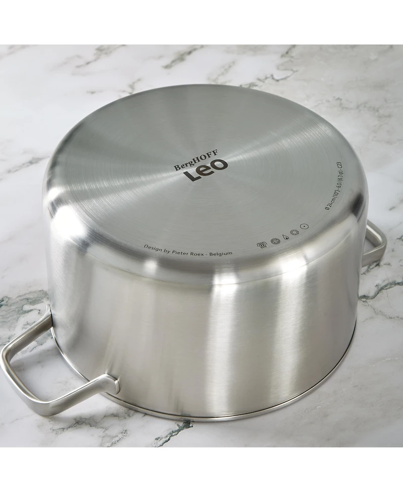 BergHOFF Graphite Recycled 18/10 Stainless Steel Stockpot 10", 6.3qt. With Glass Lid