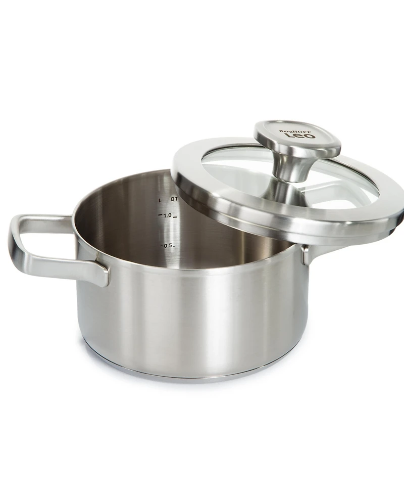 BergHOFF Graphite Recycled 18/10 Stainless Steel Stockpot 6.25", 1.7qt. With Glass Lid