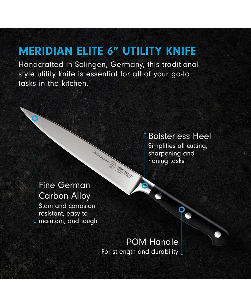 Messermeister Meridian Elite Utility Knife, 6”