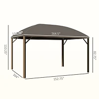 Outsunny 10' x 13' Hardtop Gazebo Canopy w/ Steel Roof, Sidewalls,