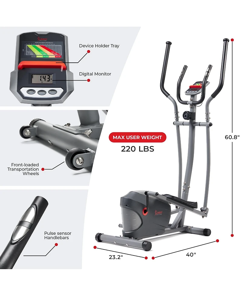 Sunny Health & Fitness Performance Interactive Series Elliptical